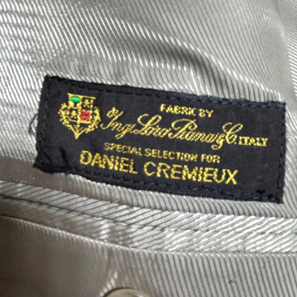 Loro Piana Daniel Cremieux Blazer Mens 42R Tan Windowpane Wool Sport Coat Luxury